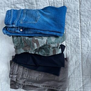 7 pair of girls Bottoms - Blue, Camouflage, Black, Gray